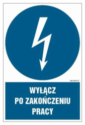 ZNAK - HE017 Używaj narzędzi o napędzie elektrycznym zasilanym napięciem 24V 10 x 15 cm PN - Płyta 1mm
