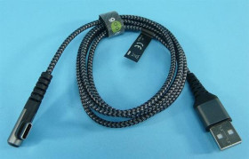 KABEL USB-C KĄT.->USB-A 1,0mb TEKSTYLNY