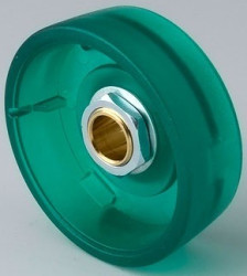 Rotary knob, 6 mm, PC, green, Ø 33 mm, H 14 mm, B8233065