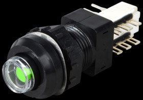 ZF-FA200BK-GN-2UEE Push-button switch, 2 x switching, green