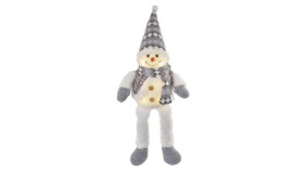 Dekoracje - Led Siedzący Bałwanek Świąteczny, 21X12x31 Cm, 3X Aa Ciepła Biel,...