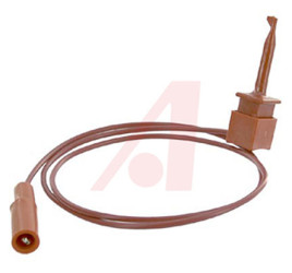 Przewód z zaciskiem krokodylkowym BU-1031-A-24-2, PVC, 5A, 300V, kolor: Czerwony, dł. 600mm, Mueller Electric