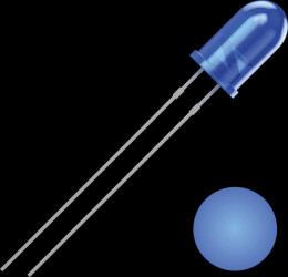 2111O156 LED, 5 mm, wired, blue, 1300 mcd, 30°