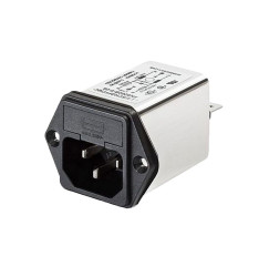Filtr z gniazdem IEC 250 V AC, 4 A, 5 uA, wsuwka, FN9260B-4-06