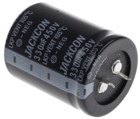 Kondensator 330μF 250V dc Zatrzaskowy RS PRO roztaw: 10mm 22 (Dia.) x 40mm