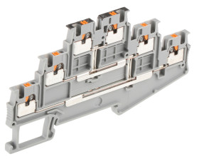 Wielorzędowa złączka szynowa Phoenix Contact poziomy: Potrójny 26 → 16AWGWciskane PT 1.5/S-3PV 15A 500 V