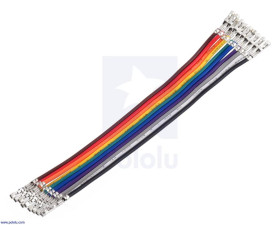Pololu Ribbon Cable with Pre-Crimped Terminals 10-Color F-F 3" (7.5 cm)