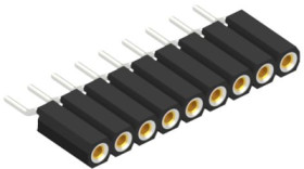 Socket header, 9 pole, pitch 2.54 mm, straight, 10026170