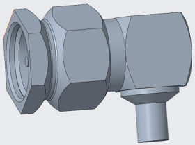 SMA plug 50 Ω, RG-405, solder connection, angled, 1051165-1
