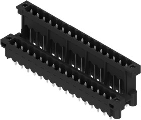 Pin header, 32 pole, pitch 5.08 mm, straight, black, 1506050000