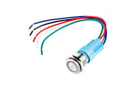 Sparkfun Metal Pushbutton with Wires - Latching (16mm, Yellow)
