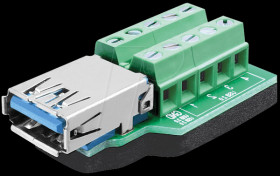 65370 USB 3.0 A socket &gt; 10-pin terminal block