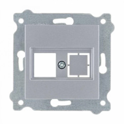 Płytka czołowa gniazda komputerowego bez wtyczki Srebrny 255/10E EXEN
