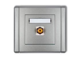 FLEXI Gniazdo RCA (typu cinch - żółty pozłacane) srebrny metalik 7FGRCA-1 KARLIK