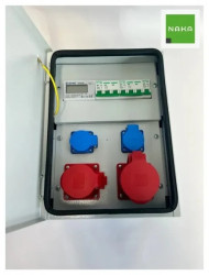 Metalowa rozdzielnica ścienna z miernikiem mocy LCD IP54 CEE 32A 16A 2x230V 94V-2