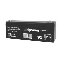 Multipower 301074 Mp2 3-12 Vrla 12V 2.3Ah Agm Battery 178X66X34mm 4.8mm Blade