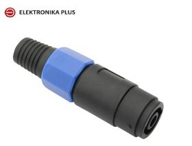 WTYK SPEAKON ŻEŃSKI NIEBIESKI 4 PINY NA KABEL