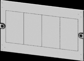 Aperture, rectangular, sheet steel, (W x H x D) 600 x 300 x 10 mm, light gray, 8PQ2030-6BA23