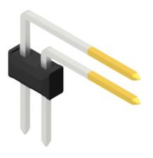 Pin header, 2 pole, pitch 2.54 mm, angled, black, 10056361