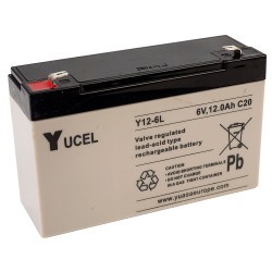 Yuasa Yuvolt Yucel Y12-6L Valve Regulated Lead Acid SLA Battery 6V 12.0Ah