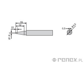 Grot do lutownicy GOOT PX-201 - 1,6D