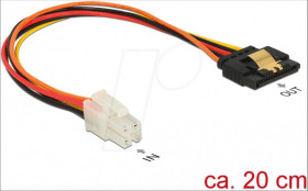 85519 Delock Cable P4 male &gt; SATA 15 pin receptacle 20 cm