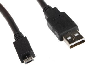 Kabel USB Złącze A USB A Złącze B Micro USB typu B dł. 3m Przewód USB USB 2.0 kolor: Czarny