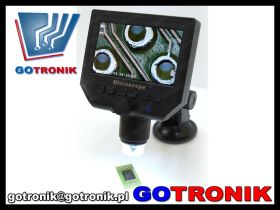 Mikroskop cyfrowy 600x + LCD + 8 Led