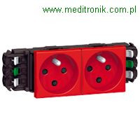 Mosaic gniazdo do kanałów DLP 2X2P+Z czerwone.