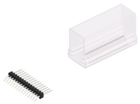 Pin header, 15 pole, pitch 1.27 mm, straight, black, SLVW3SMD04815ZSM