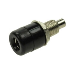 GNIAZDO BANAN 4mm CZARNE NIKLOWANE PRZYKRĘCANE 22mm 24A 60V