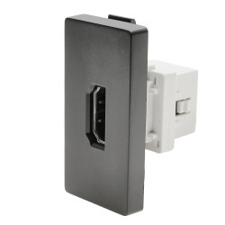 Moduł 1/2 - gniazdo HDMI - czarny - kompatybilny z ramkami Tawoia Glass