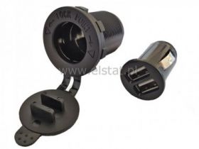 Gniazdo zapalniczki samochodowej + ładow.2x USB