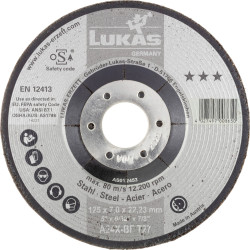 LUKAS-ERZETT AS012453V9802 T27 125x7,0x22,23 Tarcza szlifierska Średnica 125 mm 10 szt.