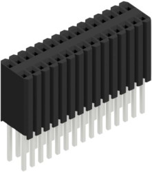 Socket header, 30 pole, pitch 1.27 mm, straight, 10027531