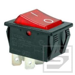 Przełącznik klawiszowy C1553ALBR3 czerwony;ON-OFF;podśw.neon.250V/16A