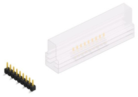 Pin header, 9 pole, pitch 2.54 mm, angled, black, SL10SMD0409SSM