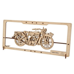 Motocykl Indie - wersja 2,5D - model mechaniczny do składania - fornir - 42 elementy - Ugearsmodels