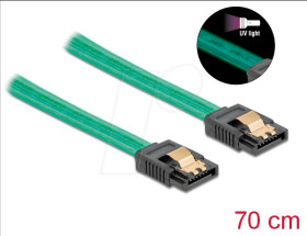 82112 SATA 6 Gb/s Cable UV glow effect green 70 cm