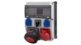 Rozdzielnica Caja 12M Bicolor - Gniazda 32A 5P, 63A 5P, 2X230v, 0/1(63A) /12...