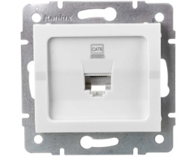 LOGI Gniazdo komputerowe pojedyncze (RJ45Cat 6 Jack) Biały 25109