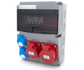 Rozdzielnica budowlana 32A/5P + 16A/5P + 2*GS 230V + zabezpieczenia + licznik energii, 11NO22C11C1L