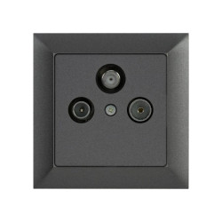 PREMIUM Gniazdo antenowe RTV/SAT przelotowe białe GAPS/P-Pr