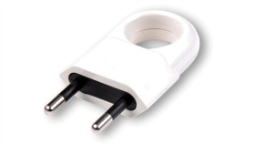 Wtyczka Płaska Z Uchwytem B/U Euro 10A/250V Biała D.3104