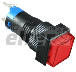 Przeł. przycisk. kwadr. ON-ON 3A podśw. 12V Czer.