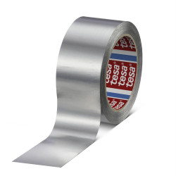 Taśma aluminiowa szerokość 50mm Taśma aluminiowa grubość folii 0.05mm Tesa wytrzymałość termiczna +160°C 9 N/cm