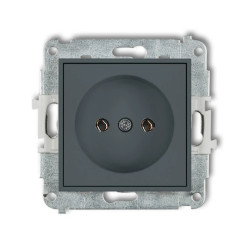 MINI Mechanizm gniazda pojedynczego bez uziemienia 2P (bez przesłon torów prądowych) grafitowy mat 28MGP-1