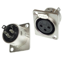 Gniazdo mikrof. 3 pin.mont.metal montażowe 2,5x3,0cm