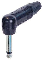 6.35 mm angle jack plug, 2 pole (mono), solder connection, metal, NP2RX-BAG