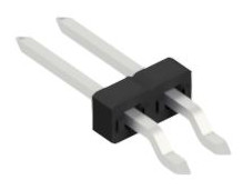 Pin header, 2 pole, pitch 2 mm, straight, black, 10063866